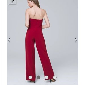 Red Strapless Jumpsuit